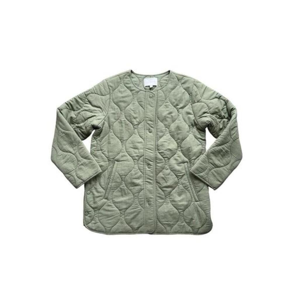 Women Lucky Brand Olive Green Quilted Utility Jacket Size M NWOT Fall scalloped